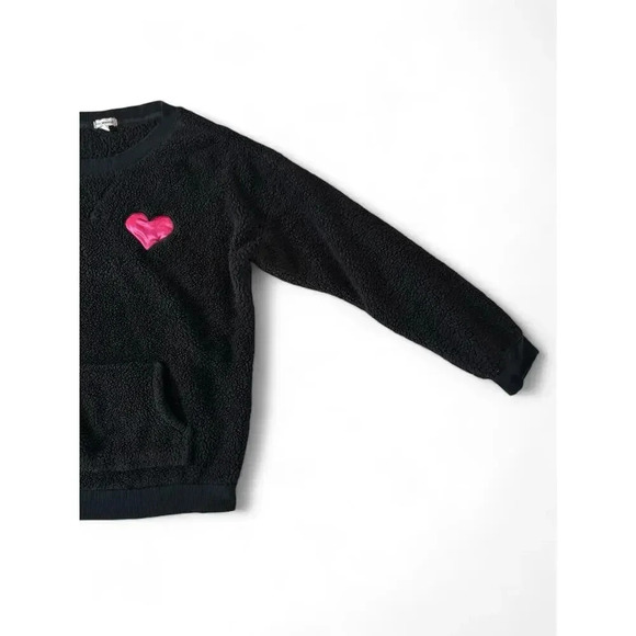Insomniax Women's Black Plush Fuzzy Long Sleeve Pull Over Sweater Size M - Picture 3 of 6